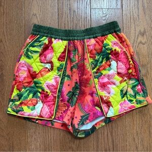Blooming Garden Orange Pink Tropical Shorts